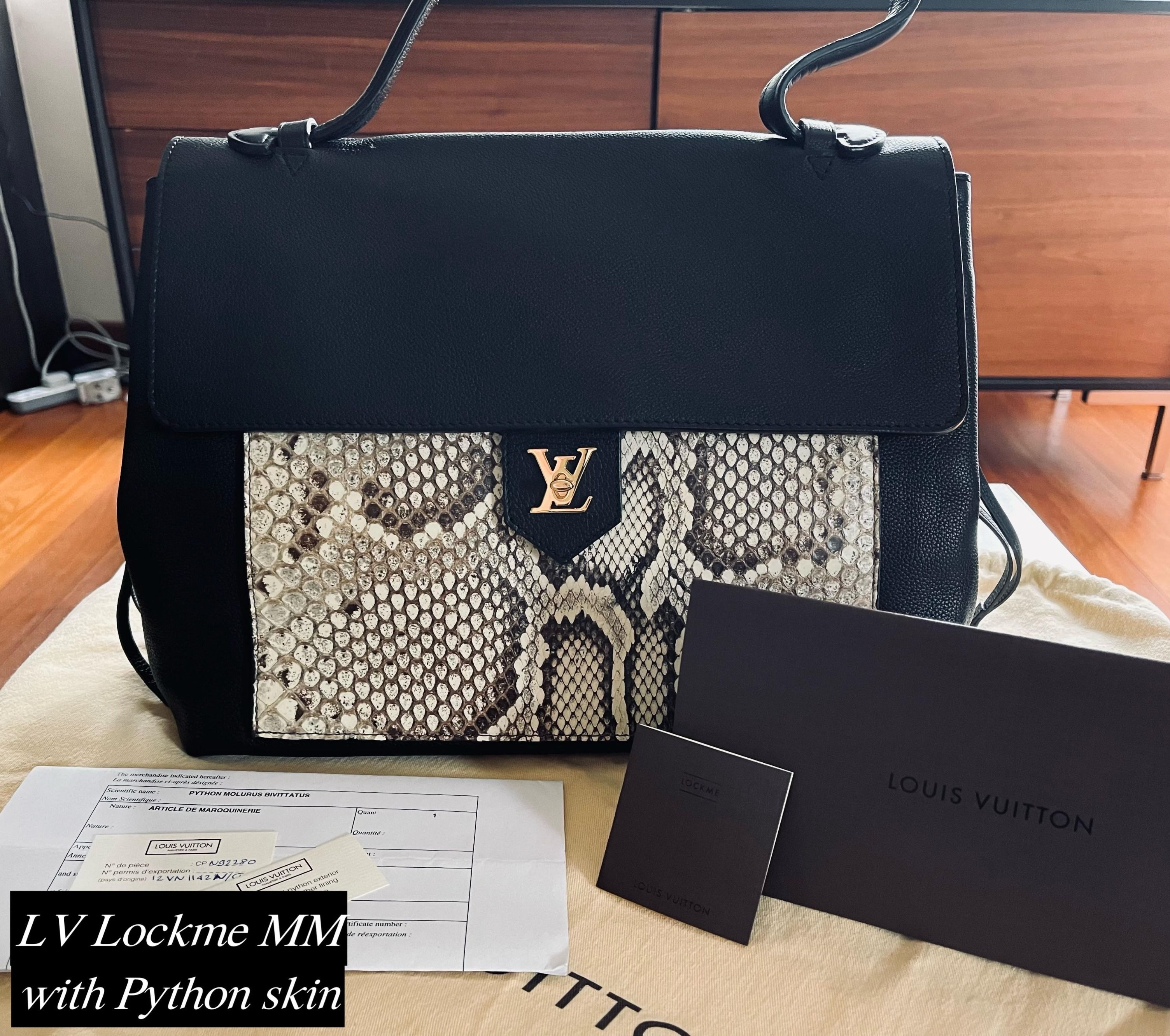 Louis Vuitton Lockme Satchel PM Python Leather