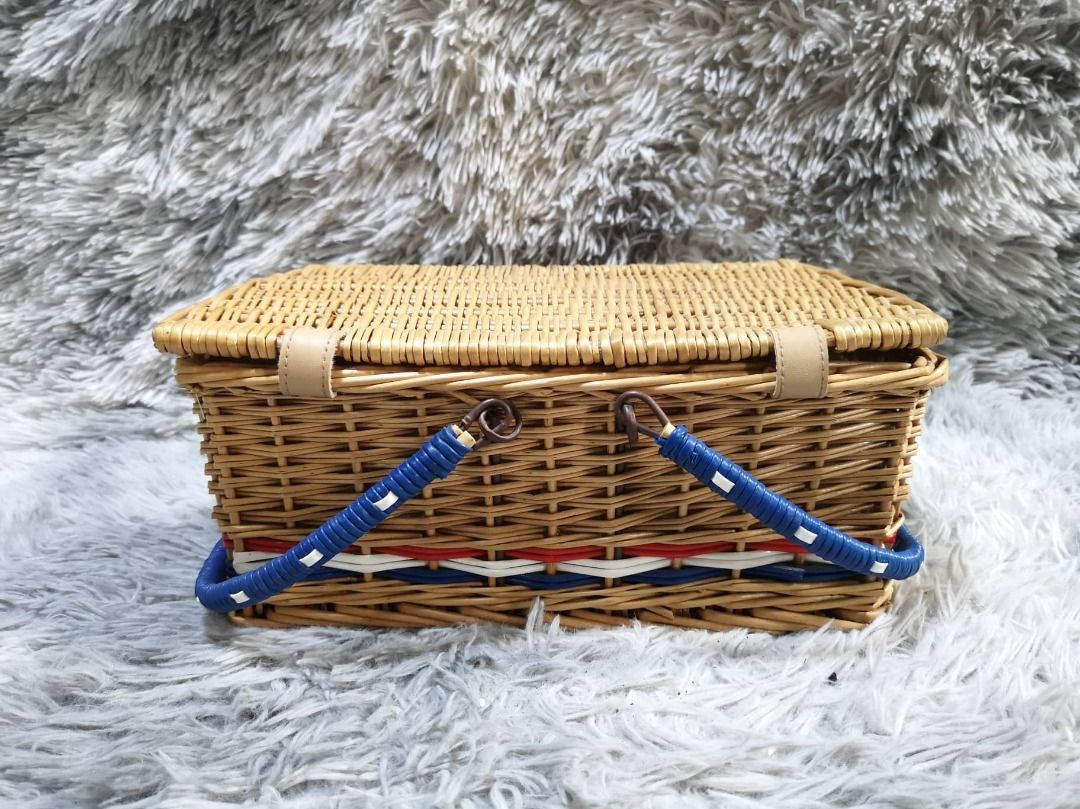Rattan Handmade Picnic Basket on Carousell