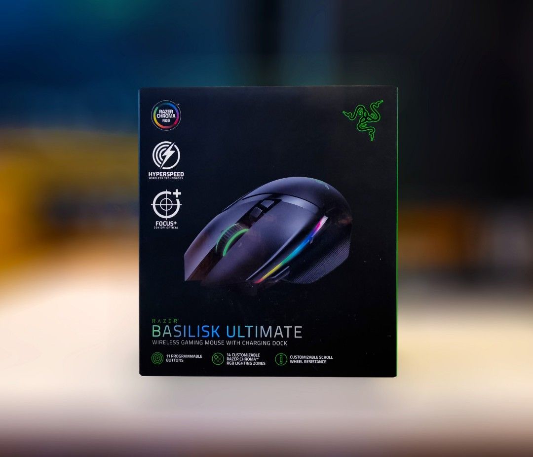 RAZER BASILISK ULTIMATE WIRELESS GAMING MOUSE WITH CHARGING DOCK (Category: Mouse & Mousepads) located in San Juan City. Submitted by blueswitchpc (Listing ID 1236128848, Image 1). Description: NEW STOCKS AVAILABLE📣📣 RAZER BASILISK ULTIMATE WIRELESS GAMING MOUSE WITH CHARGING DOCK. Razer Basilisk Ultimate with Charging Dock Wireless Gaming Mouse with 11 Programmable Buttons ● Razer™ Hyperspeed Wireless technology ● 11 Programmable Buttons ● 14 
