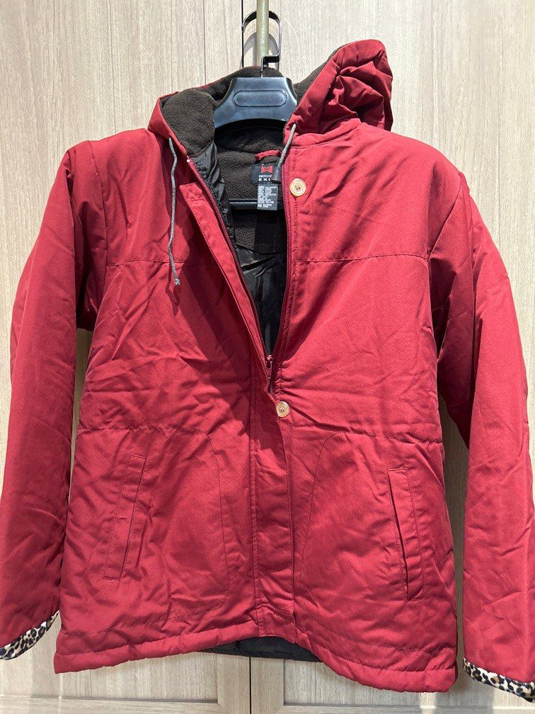 Red hooded on sale jacket women's
