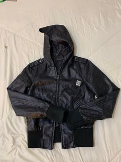 RUSH‼️ Leather Hooded Jacket