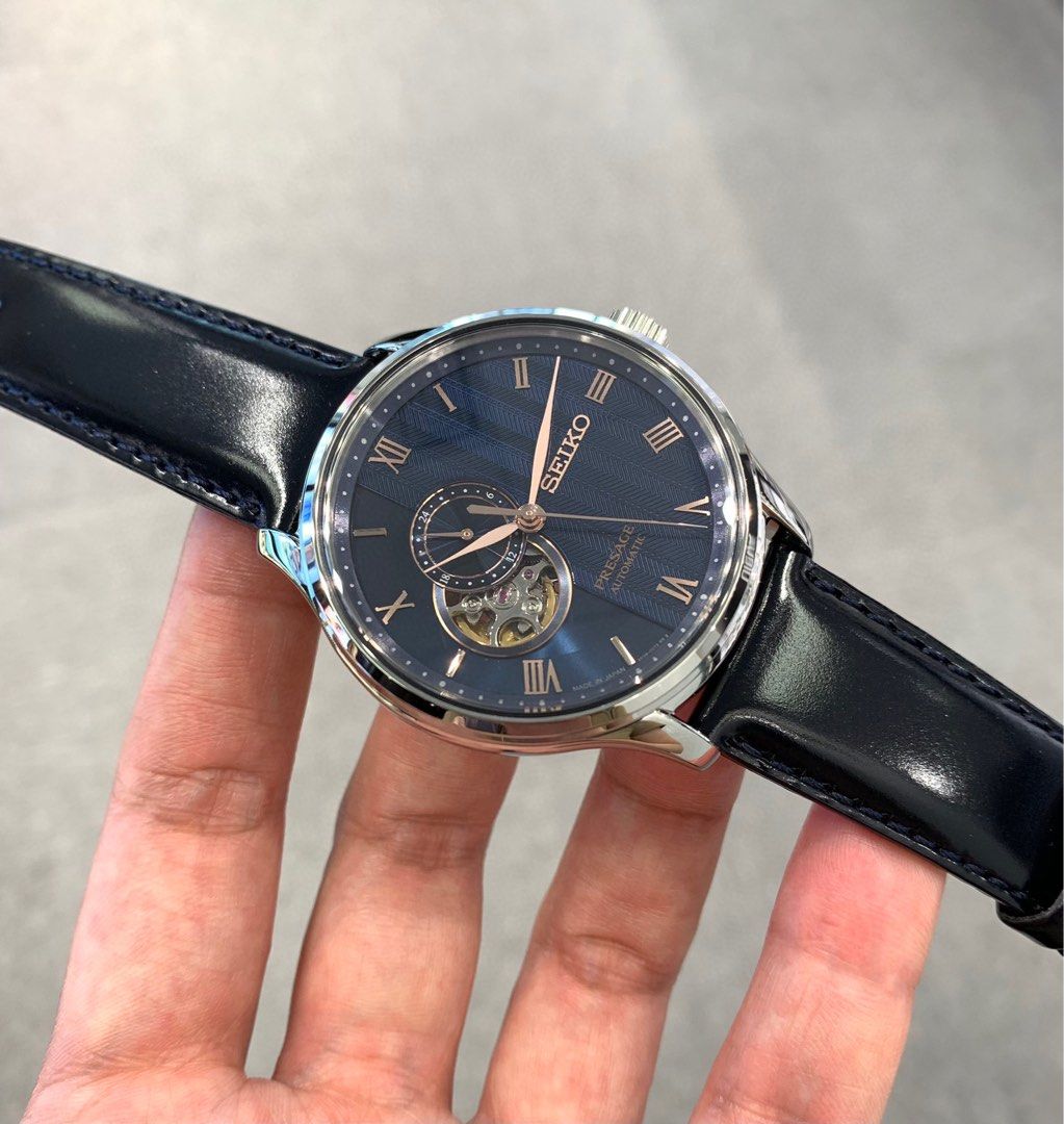 Seiko 精工Presage SSA421J1 雞尾酒系列深藍色表面玫瑰金色針羅馬字