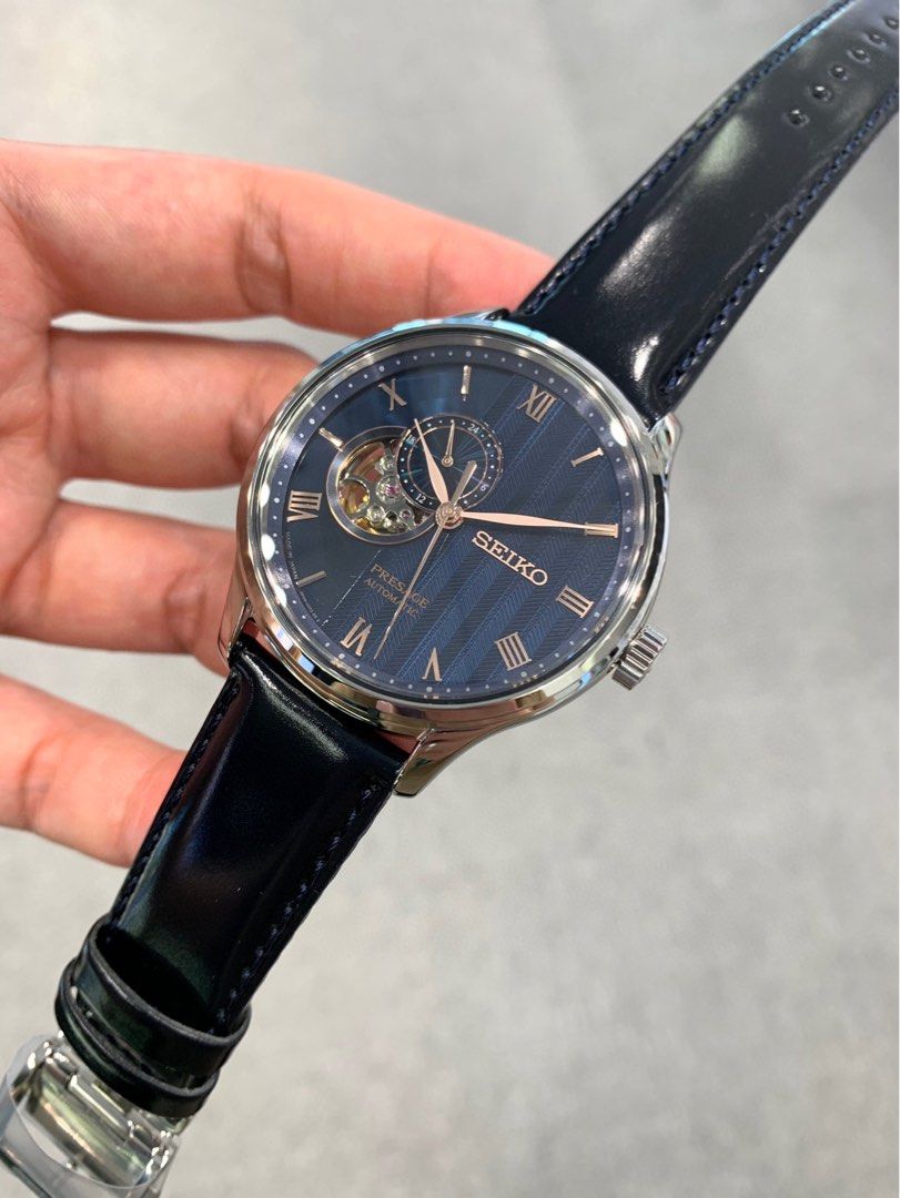 Seiko 精工Presage SSA421J1 雞尾酒系列深藍色表面玫瑰金色針羅馬字