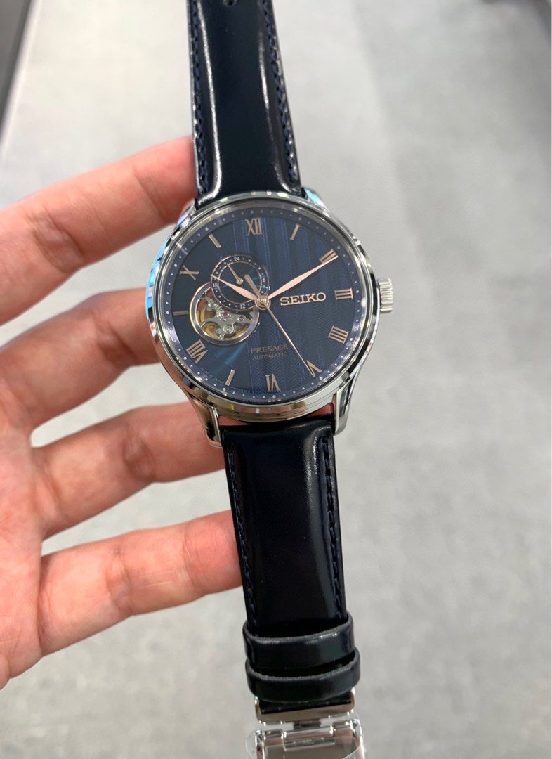 Seiko 精工Presage SSA421J1 雞尾酒系列深藍色表面玫瑰金色針羅馬字