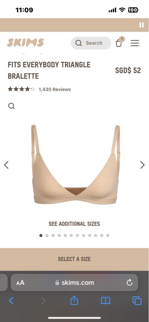 Skims Fits Everybody Triangle Bralette (Clay), Women's Fashion, New  Undergarments & Loungewear on Carousell