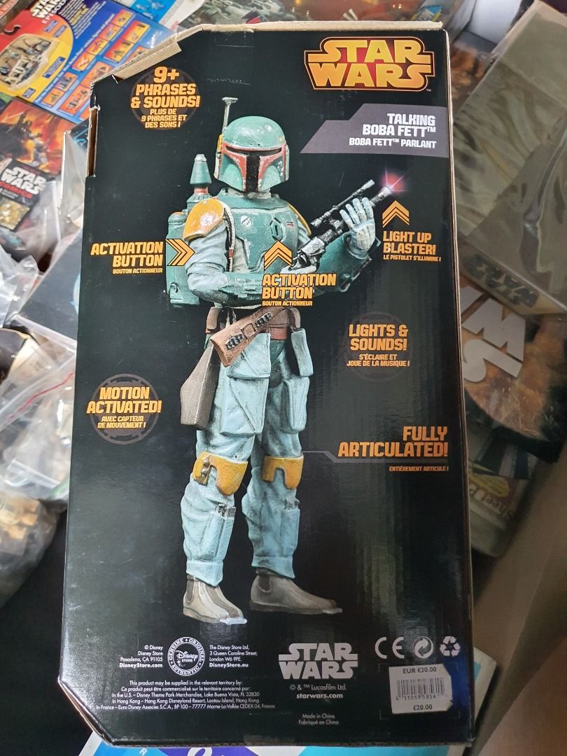 Star Wars 14inch Talking Boba Fett By Disney, Hobbies & Toys, Toys