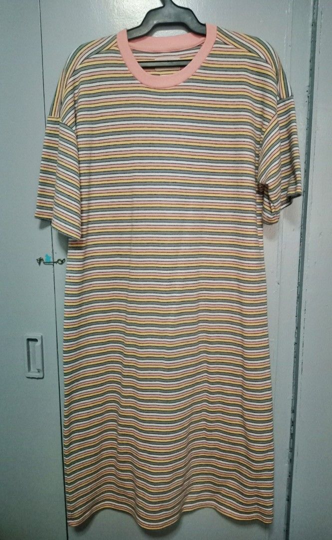 Stripe shirt dress (Category: Dresses) located in Makati City. Submitted by amisip (Listing ID 1236101554, Image 1). Description: - Only used once - M on tag but best fits large frames - RFS: too big on me.