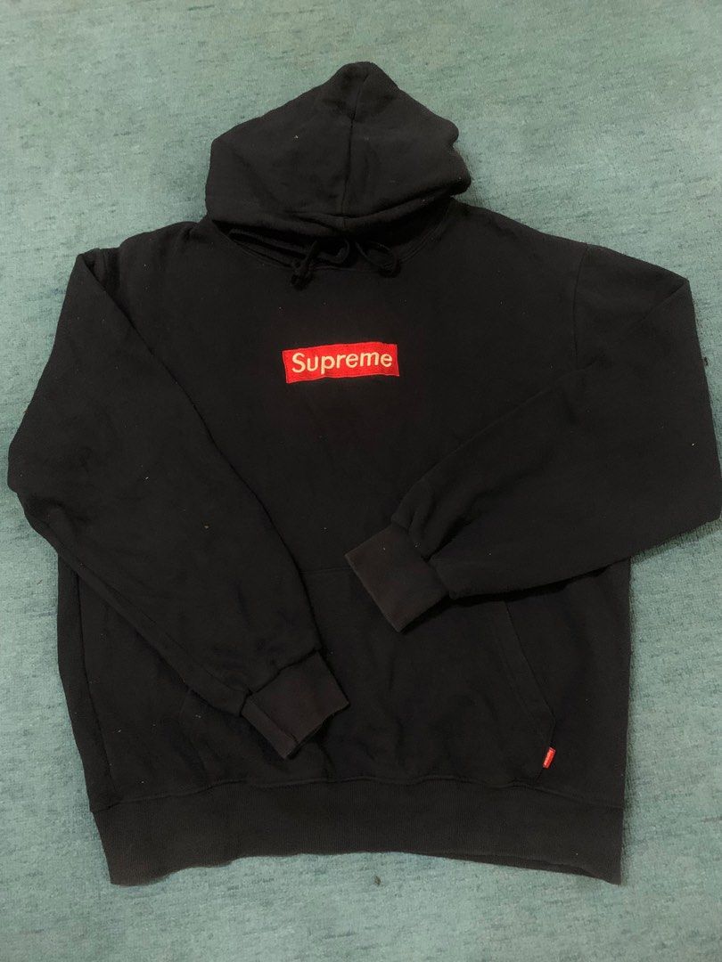 Supreme black red box logo hoodie deals
