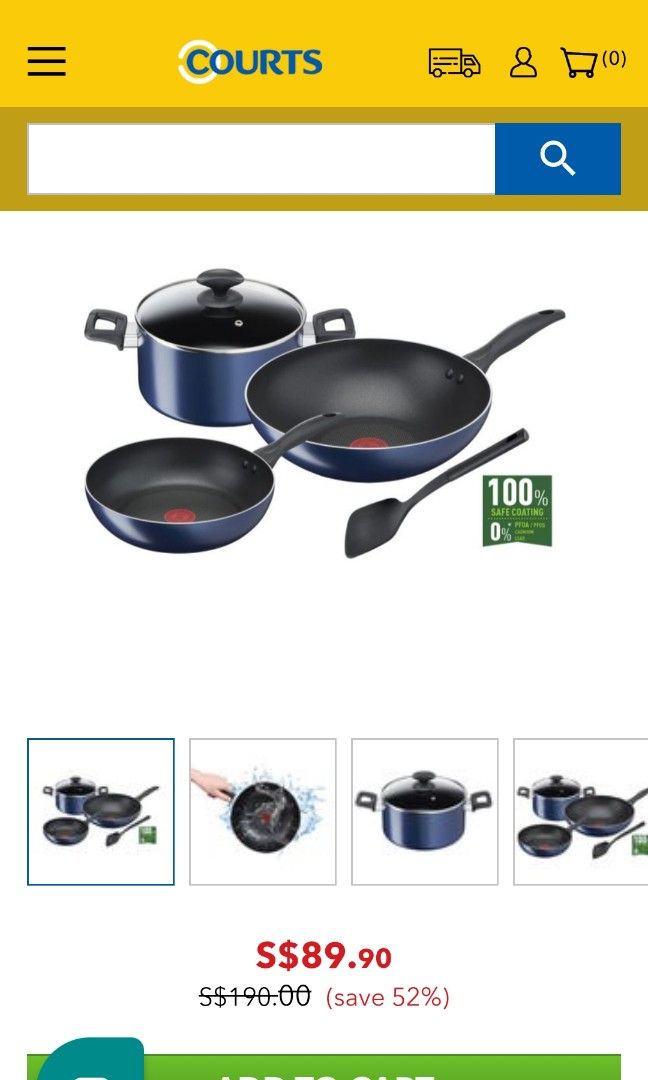 Tefal cookware (NOT INDUCTION compatible and NO BOX), Furniture & Home