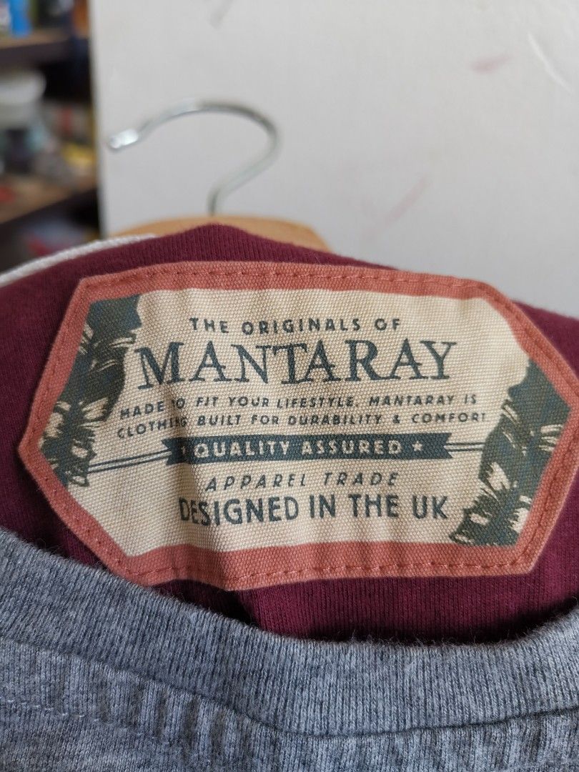 THE ORIGINAL OF MANTARAY Men Fashion Short Sleeve Grey T Shirt 100 Cotton