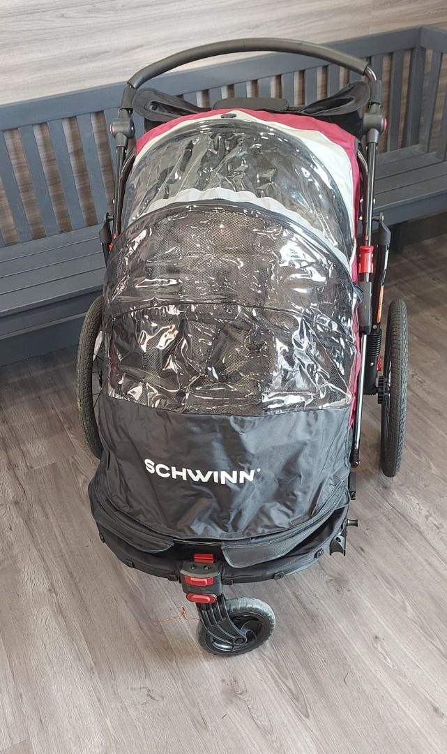TP SCHWINN Joyrider Double Bicycle Trailer Babies Kids Going