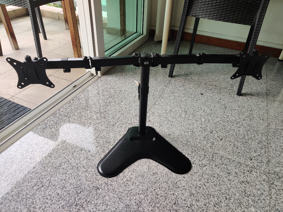 ULTi EVO Dual Monitor FreeStanding Desk Stand Mount for 2 Screens up to 32 Inch HeavyDuty