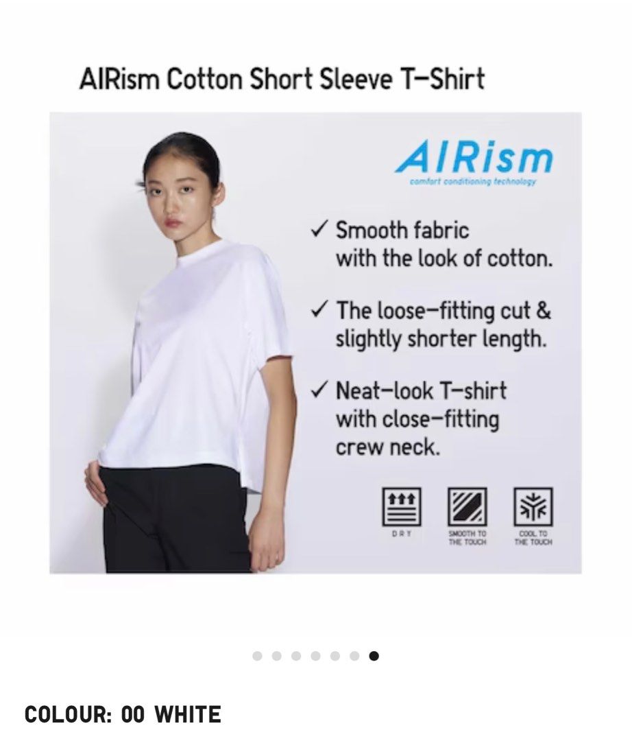 Uniqlo airism cotton short sleeve T shirt, Women's Fashion, Tops, Shirts on  Carousell