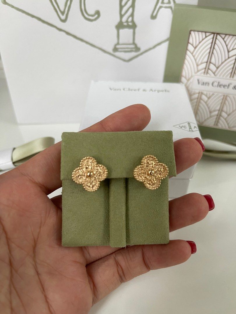 Van Cleef Arpels Vintage Alhambra Earrings Gold Ultra Rare