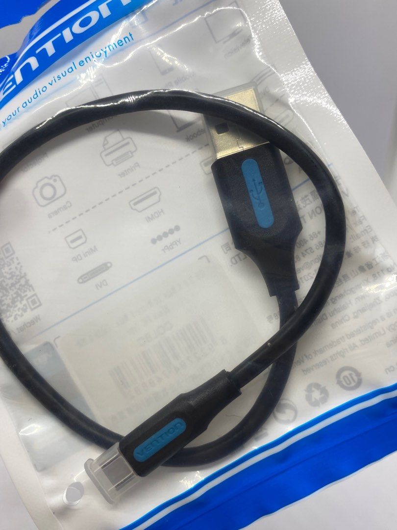 ご予約品】 VENTION USB2.0 A MALE to B Black True Blue USB Cable 2234-2