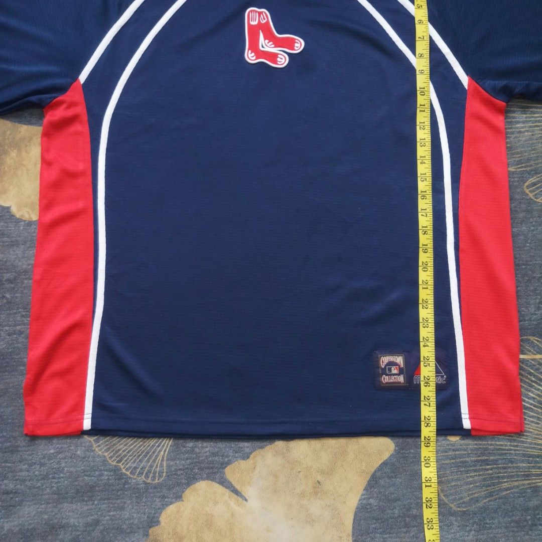 Boston Red Sox Shirt Men Medium Red Majestic MLB Baseball Authentic Vintage