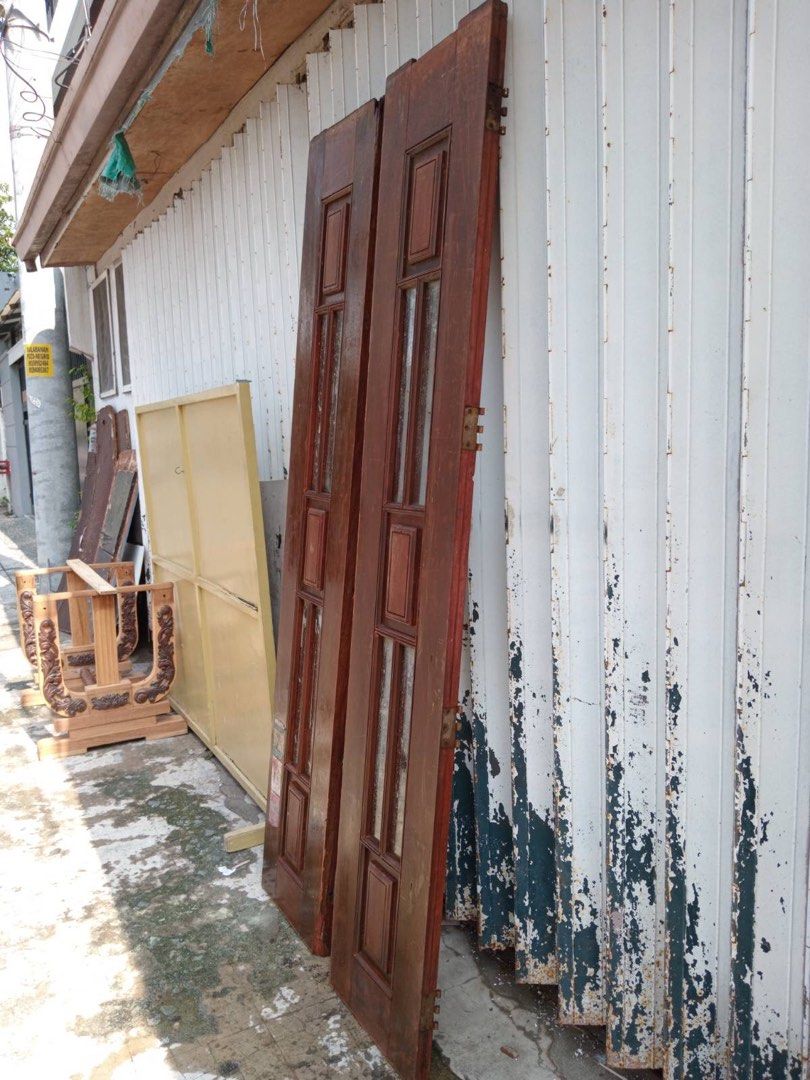 Vintage Yakal Narra Wood Doors Partition Panels French or Windows on