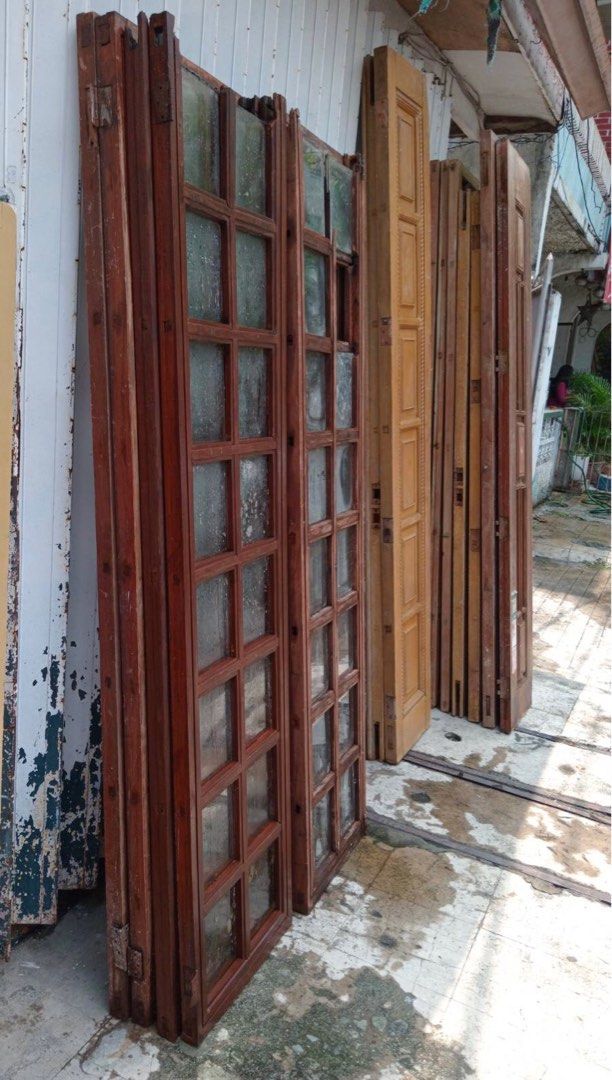 Vintage Yakal Narra Wood Doors Partition Panels French or Windows on
