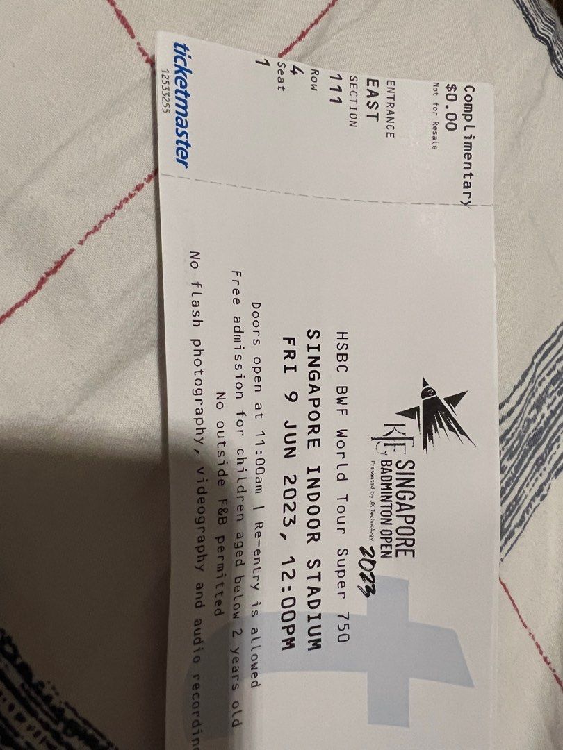 [VIP SEAT] 2x BWF 9 JUNE HSBC KFF 2023 BOX SEAT, Tickets & Vouchers