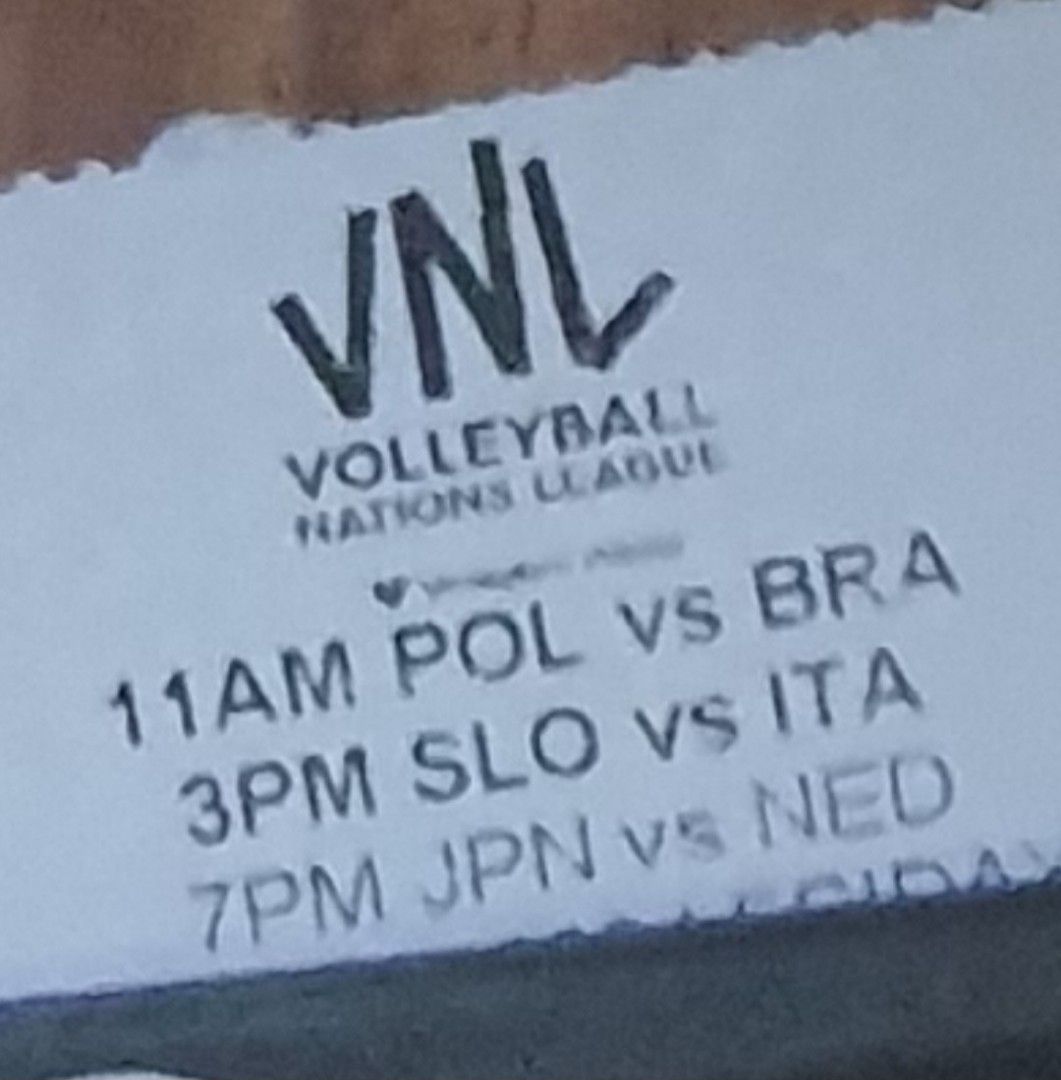 VNL (Volleyball Nations League), Tickets & Vouchers, Event Tickets on