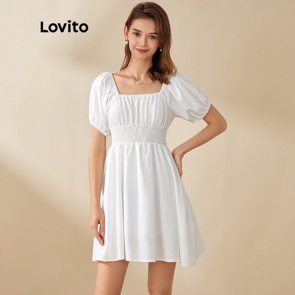 Plain white top casual dress