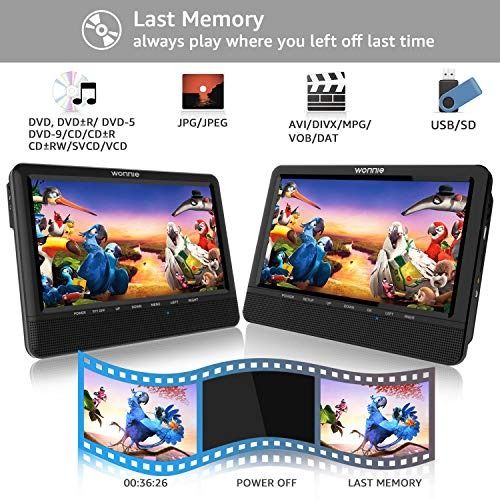 WONNIE 9 Dual Screen Portable DVD