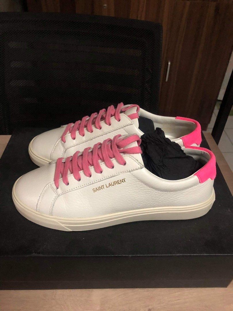 Pink ysl sneakers clearance