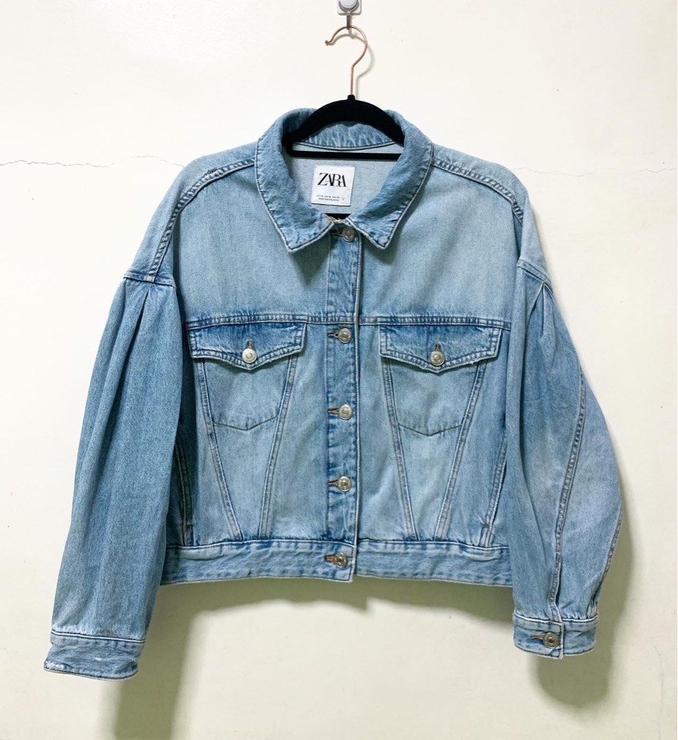 Zara puff sleeves denim jacket