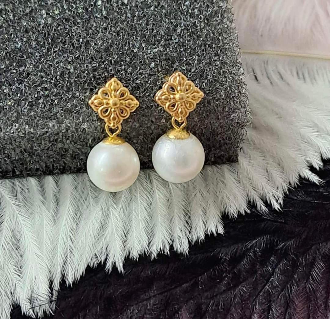 Vintage Embellished Bow Pearl Earrings