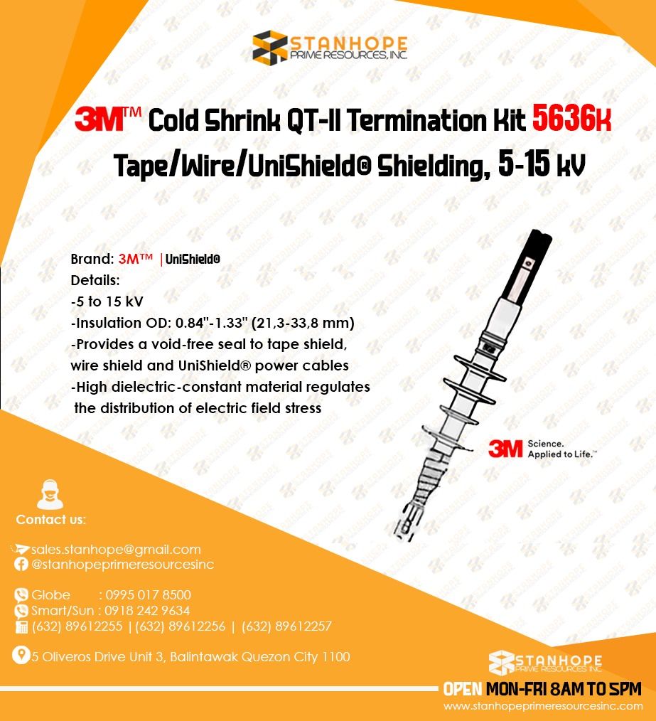 3M™ Cold Shrink QT-II Termination Kit 5636K, Tape/Wire/UniShield ...