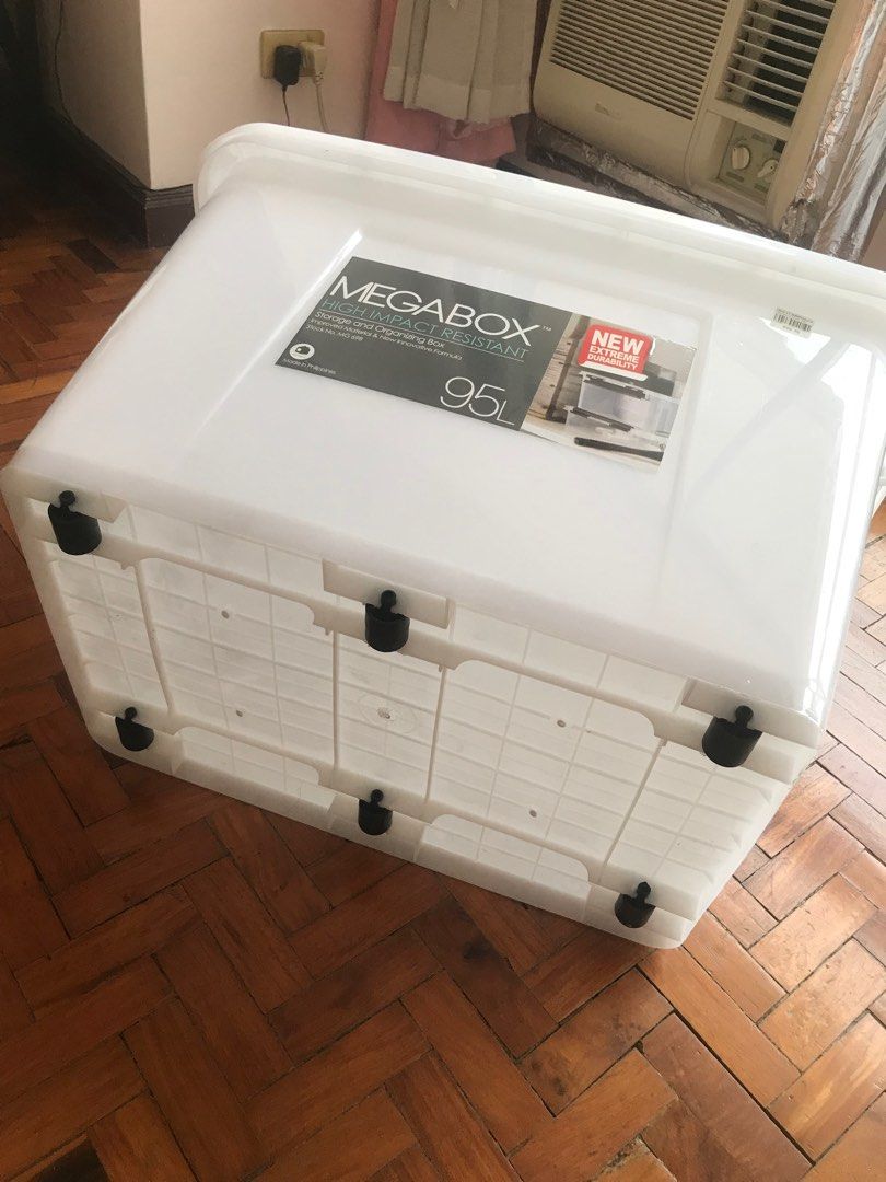 95 Liters Storage Box Furniture Home Living Home Improvement megabox-30l-storage-box-gray-mg-500s-2pcs-home-essential-walter-mart
