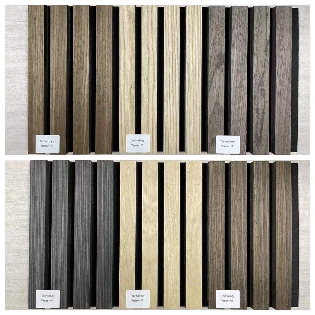 聚酯纖維吸音格柵板，吸音擴散板 傳統的實木格柵板 照片瀏覽 4