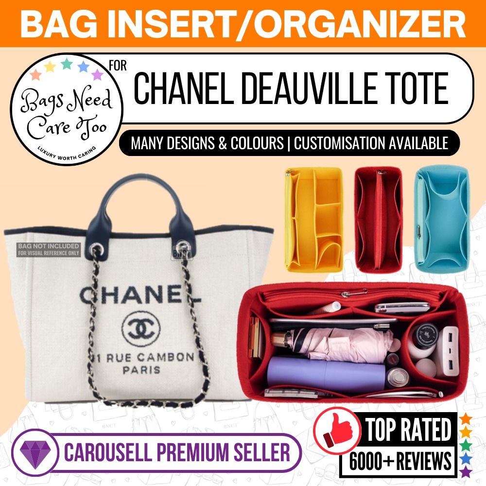 [𝐁𝐍𝐂𝐓👜]🧡 Chanel Deauville Tote Bag Organizer | Felt Bag In Bag  Customized Organiser | Many Designs & Colours