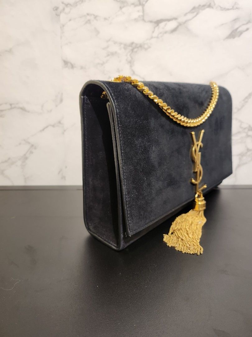 Like New YSL Kate Medium Reversible Chain Bag Suede Smooth Leather