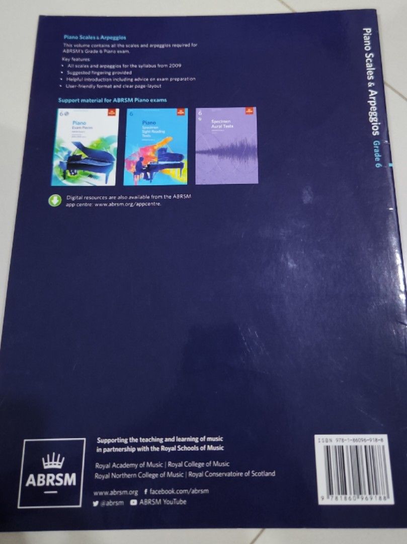 Abrsm Grade 6 Piano Scales And Arpeggios Hobbies And Toys Books And Magazines Textbooks On Carousell 