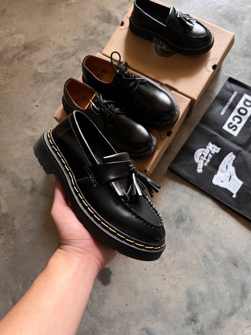 Adrian yellow stitch sales leather tassel loafers