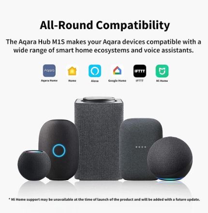 Aqara M1S Hub Compatible with Google Home Alexa Xiaomi Mi Home Homekit w Alarm Speaker Zigbee 3.0 PT0370