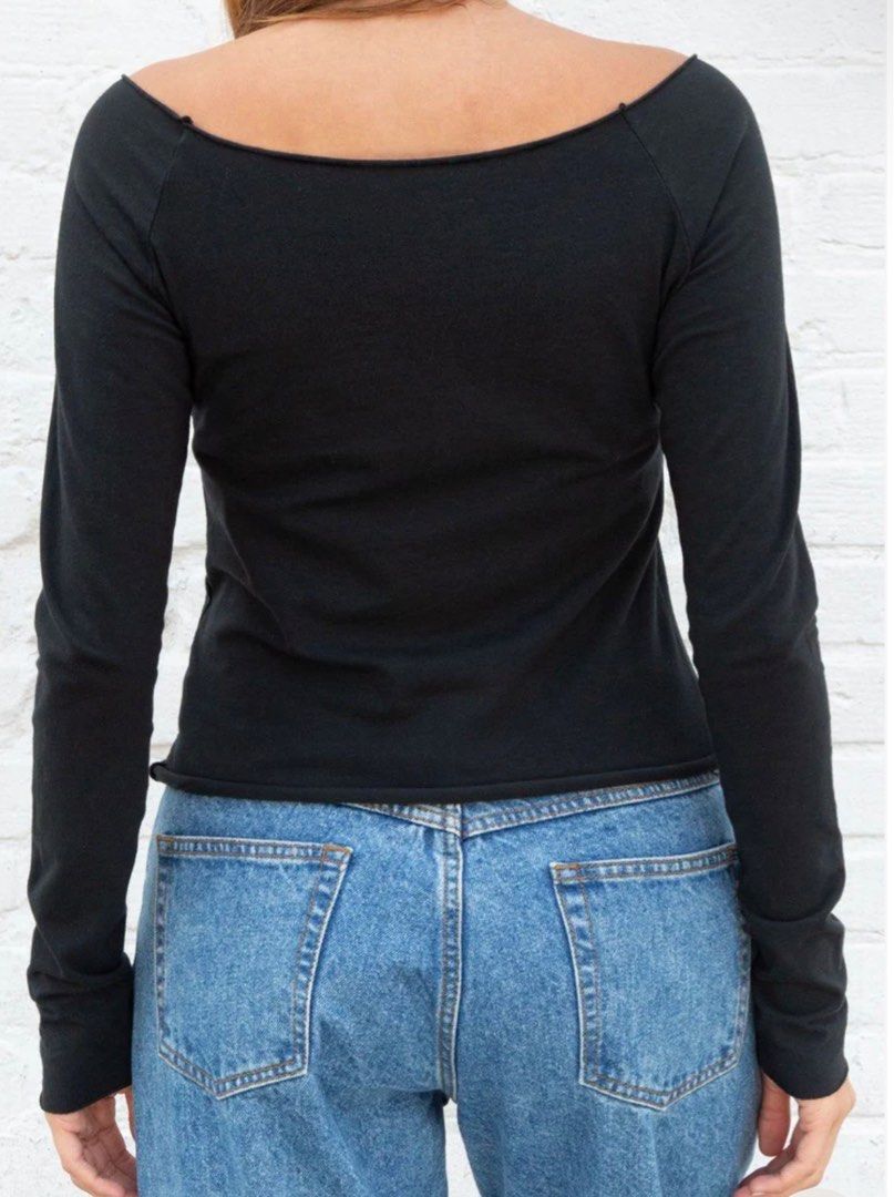 authentic brandy melville bonnie top black long sleeve, Women's Fashion,  Tops, Longsleeves on Carousell