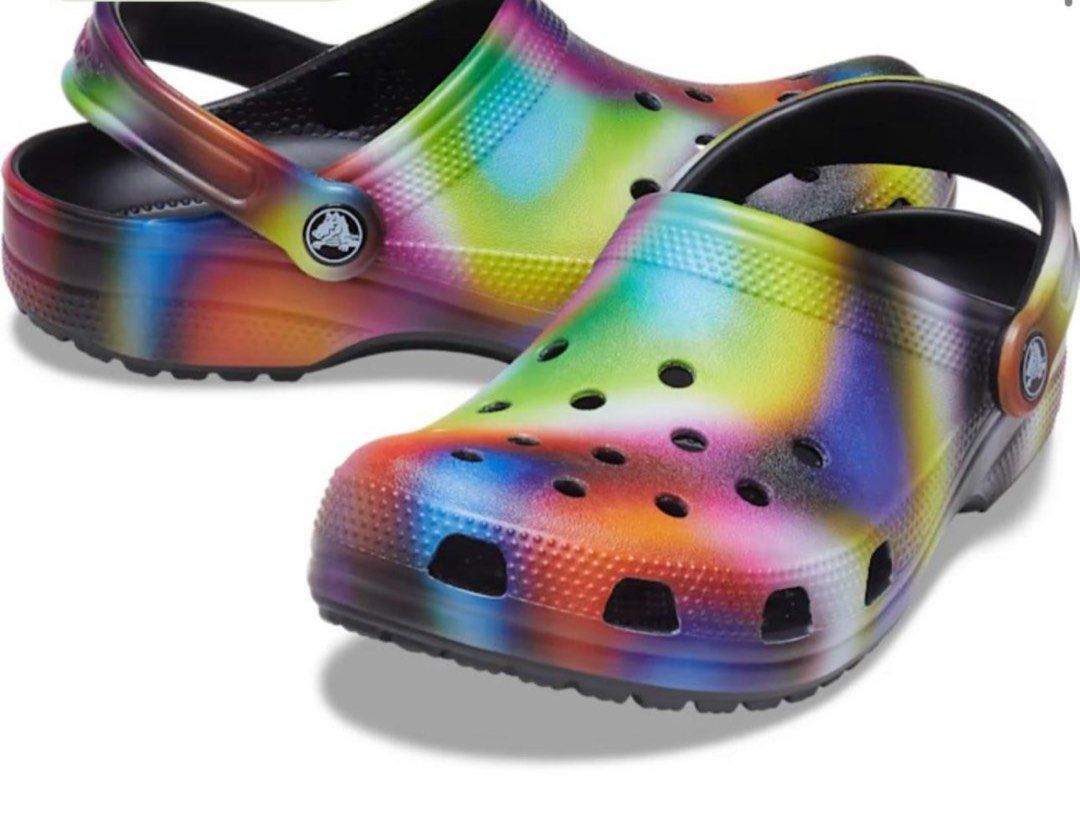 Rainbow shop colored crocs