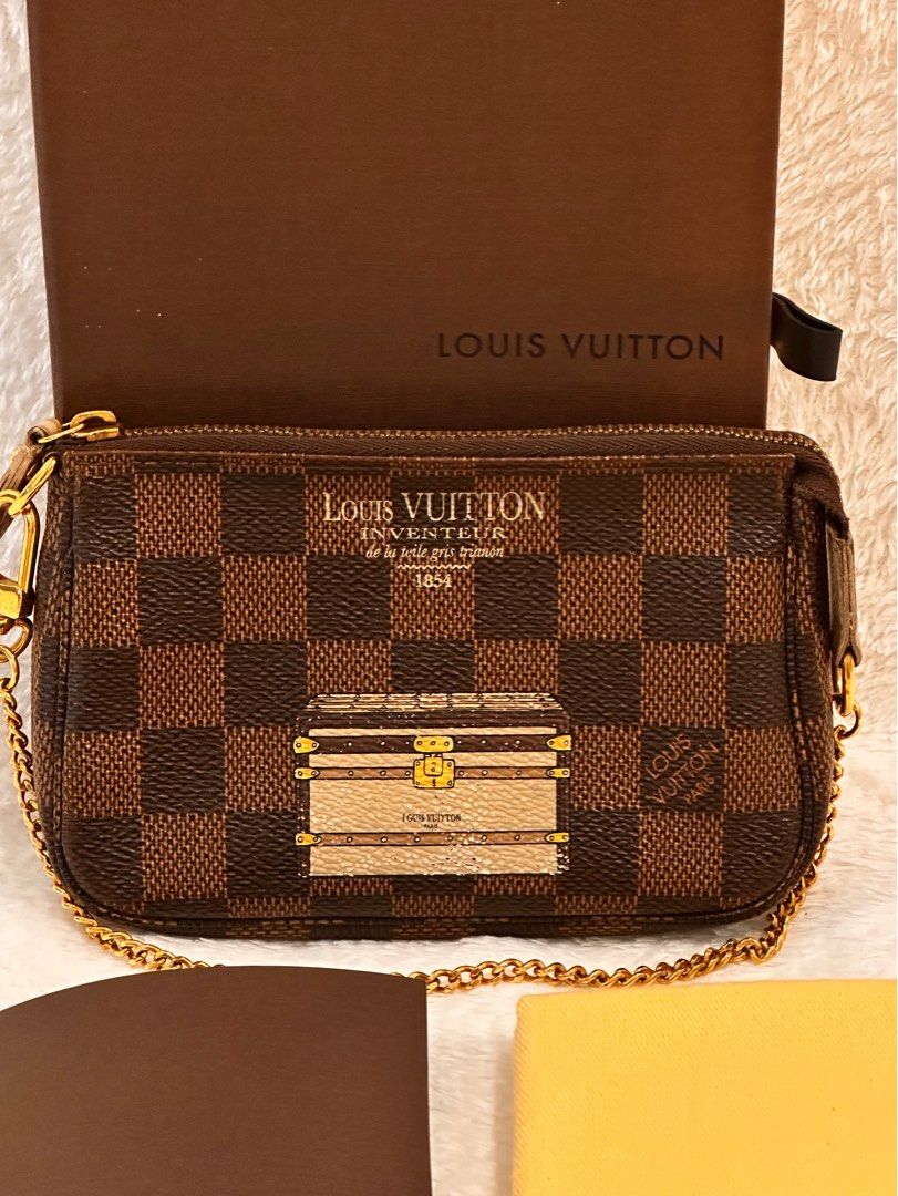 Authentic Louis Vuitton Mini Pochette Inventeur (Category: Luxury Bags & Wallets) located in Batangas. Submitted by kulilayfinds (Listing ID 1236385299, Image 1). Description: The GHW has been professionally electroplated at the restoration partner company of TDRph. Condition : Very good Inclusions : box, dustbag, card, tags #luvluxe.