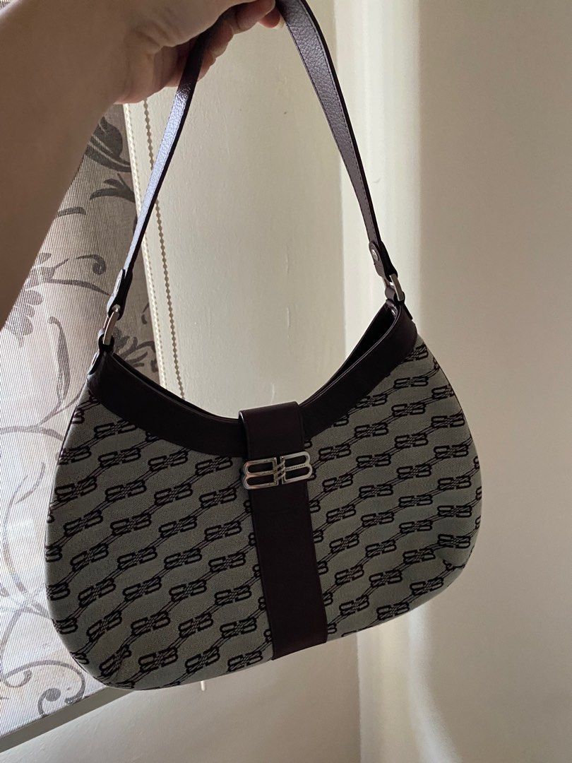 Authentic Vintage Balenciaga BB monogram shoulder bag, Luxury