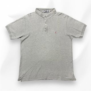 Authentic Vintage YSL/Yves Saint Laurent Grey Polo Shirt with Pink YSL Embroidery