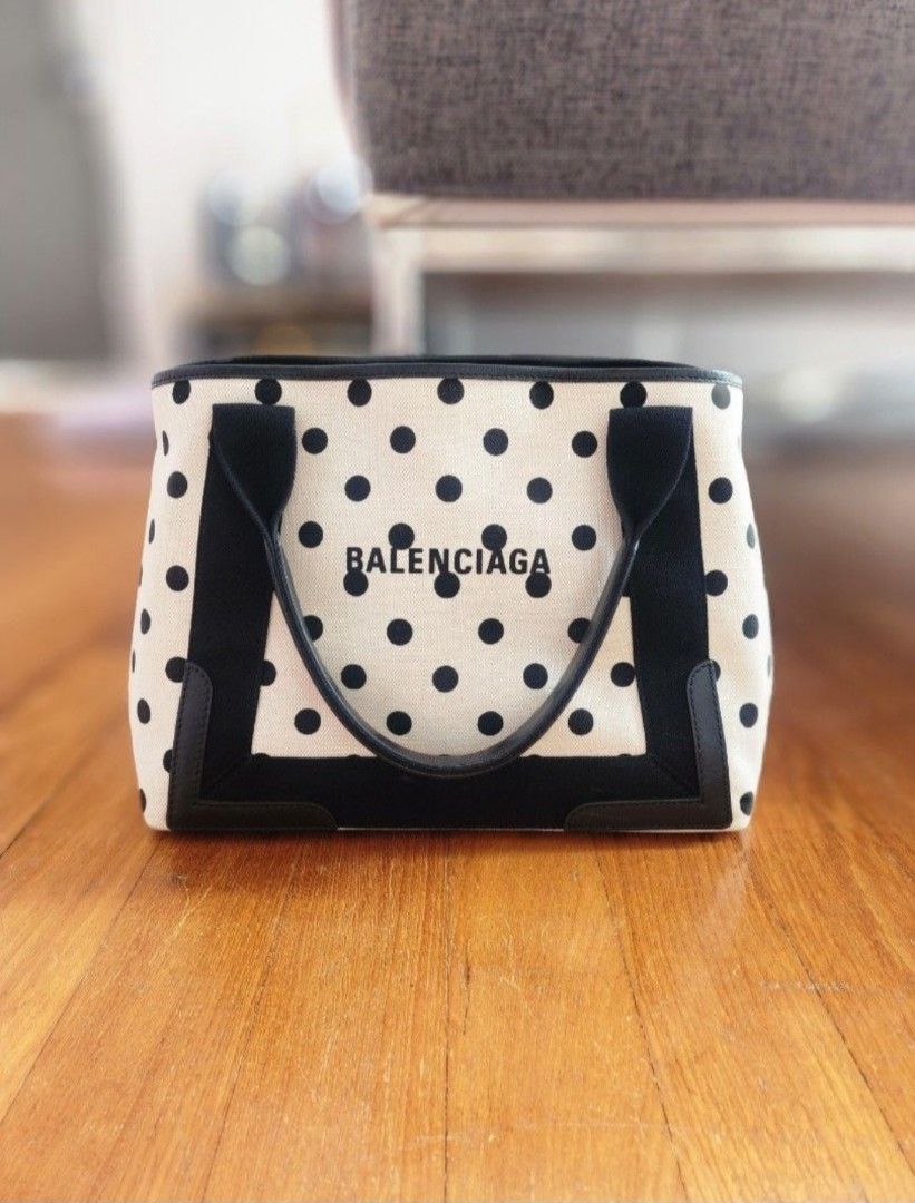 Balenciaga Small Cabas Polka Dot Tote