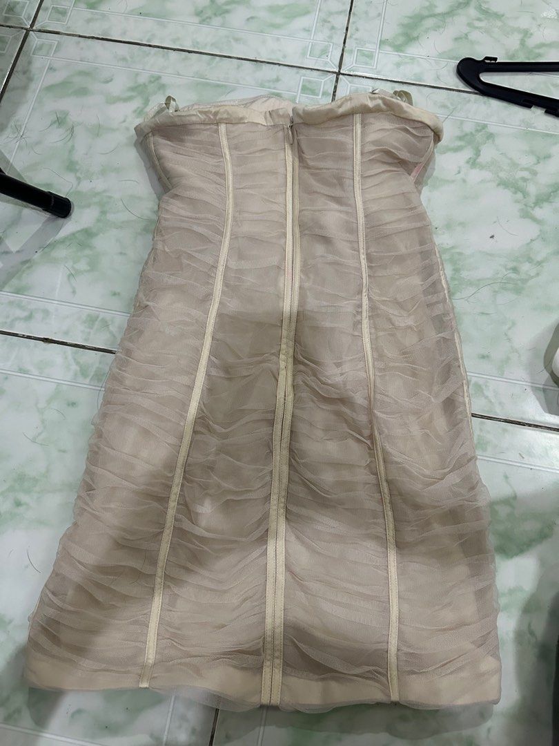 BCBG corset mesh dress (Category: Dresses) located in Binan City. Submitted by betchayboutique (Listing ID 1236326342, Image 2). Description: Has stains seen in pic (not too noticeable).