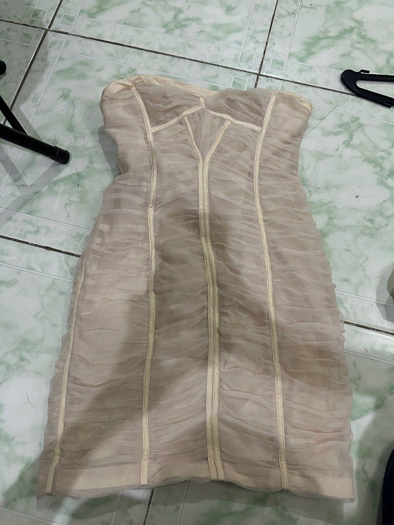 BCBG corset mesh dress (Category: Dresses) located in Binan City. Submitted by betchayboutique (Listing ID 1236326342, Image 1). Description: Has stains seen in pic (not too noticeable).