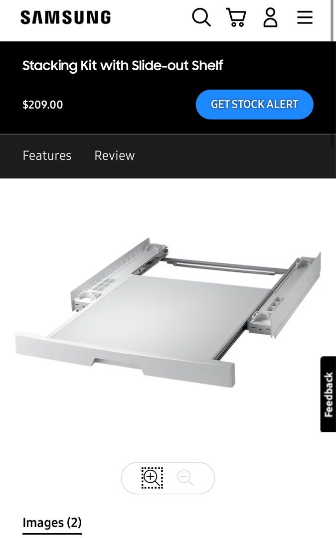 BNIB Samsung Stacking Kit with Slide out Shelf White Color SKK UUW