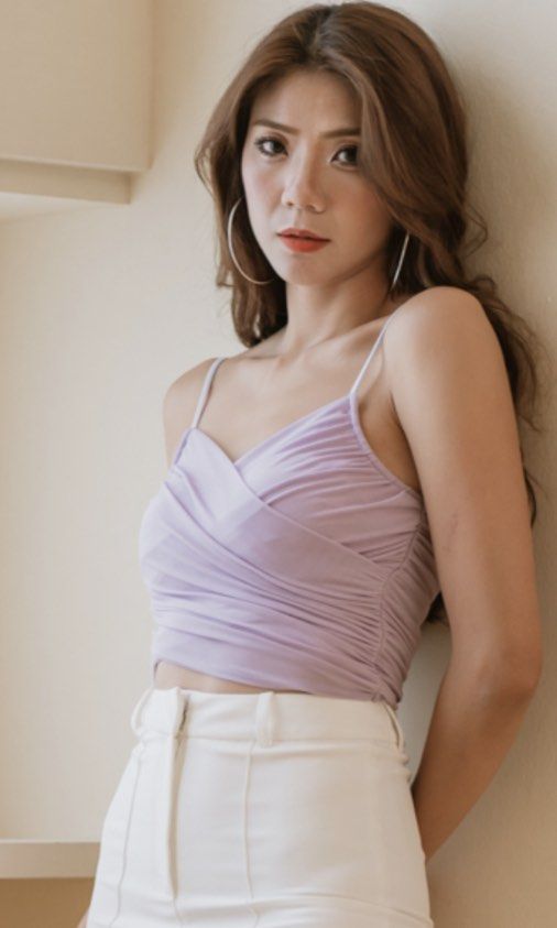 BNWT Lilac Mesh Top, Women's Fashion, Tops, Sleeveless on Carousell