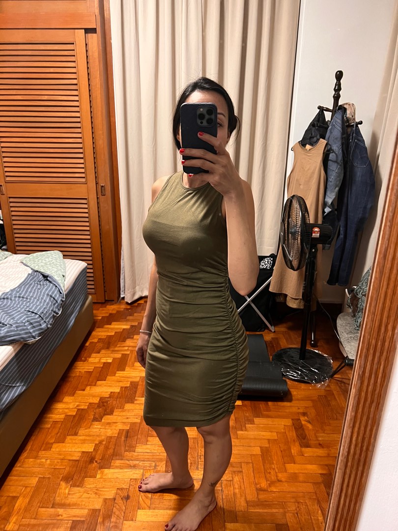 Price reduced Brand new army green bodycon dress Women s Fashion Dresses Sets Dresses on Carousell