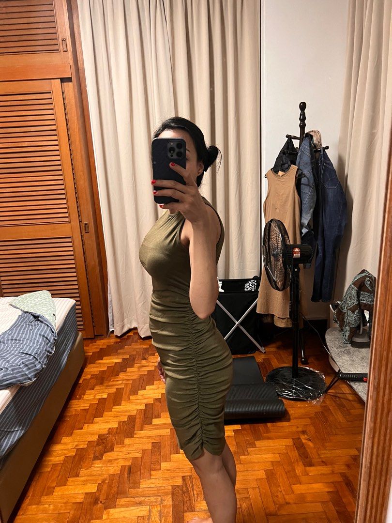 Price reduced! Brand new army green bodycon dress, Women's Fashion, Dresses  \u0026 Sets, Dresses on Carousell