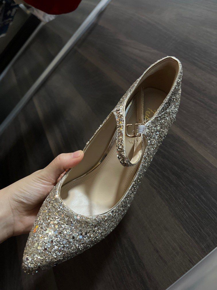 Glitter discount bridal shoes